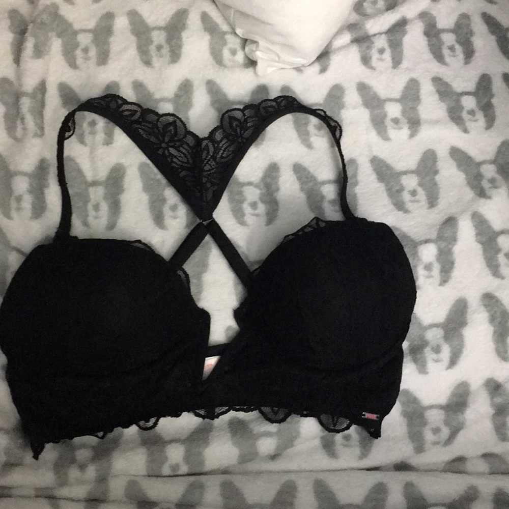 Vs Pink black bralette. Only tried on not worn